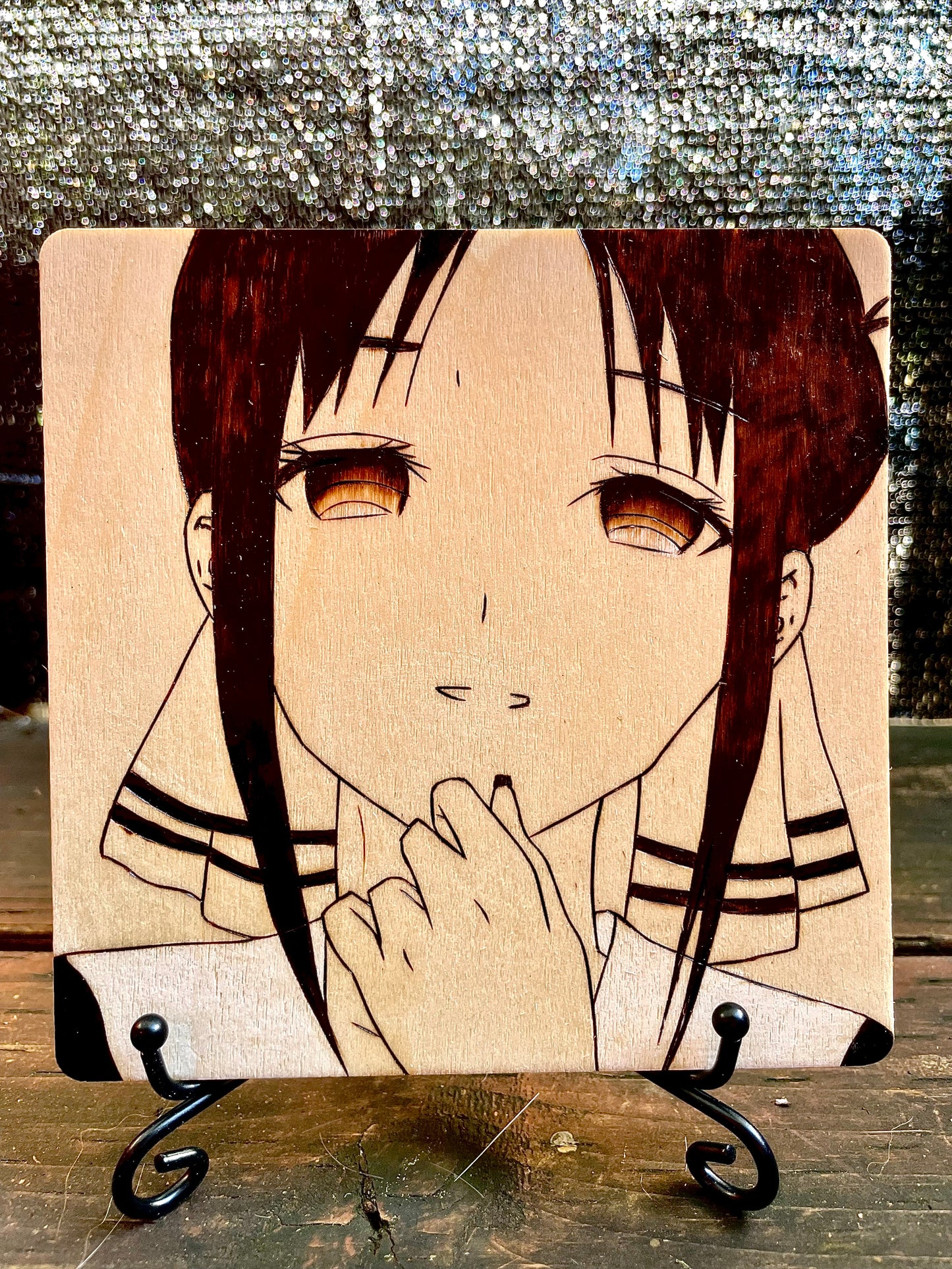 Wood Burned Portrait of Kaguya #2