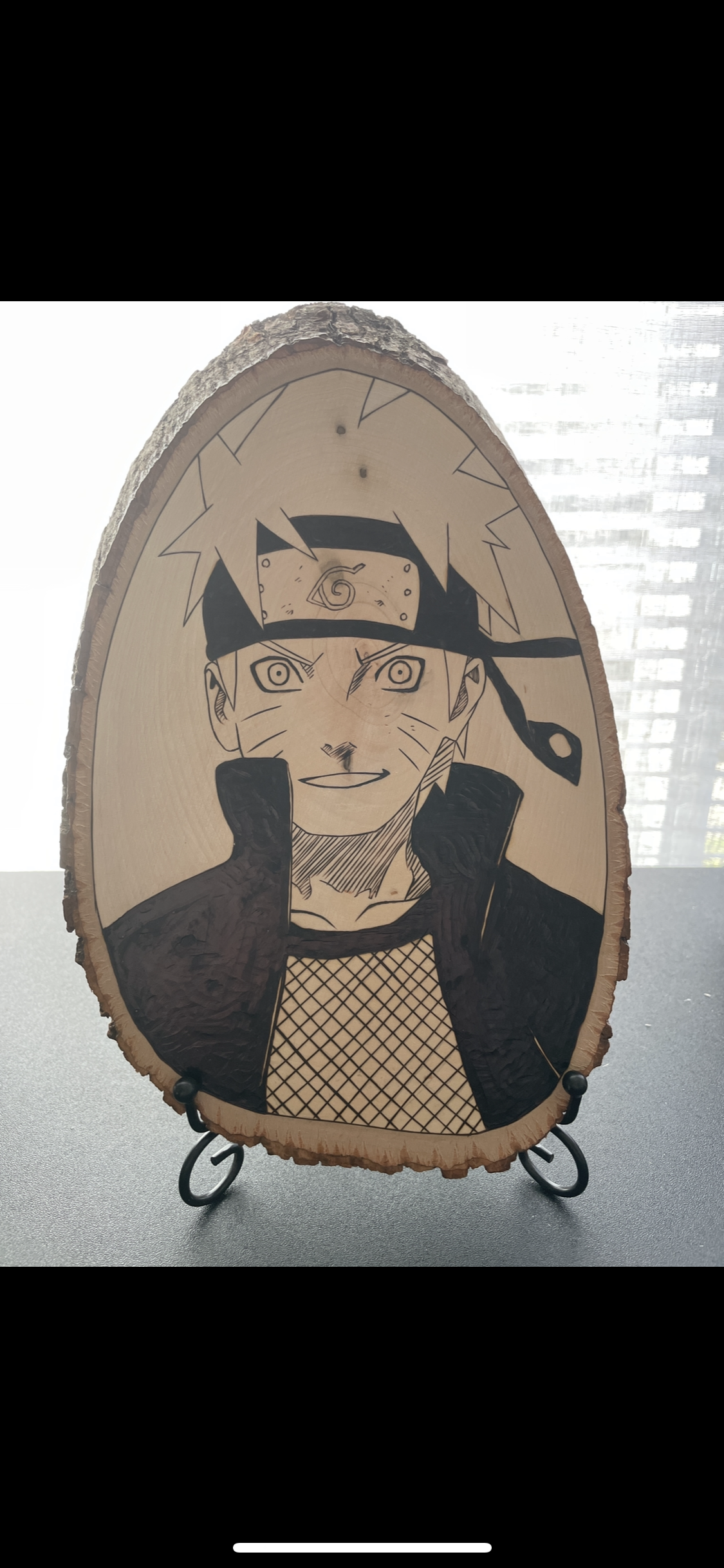 Naruto Wood Burned Portrait