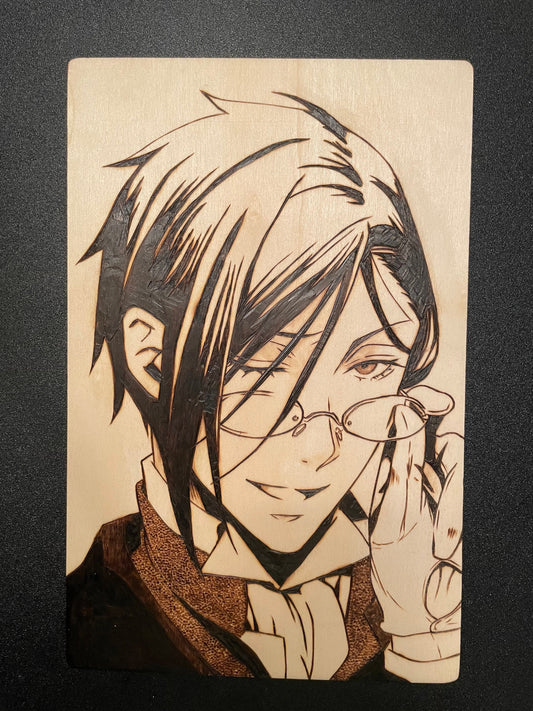 Wood Burned Portrait of Sebastian