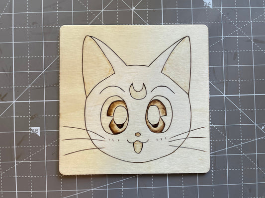 Artemis Wood Burned Portrait