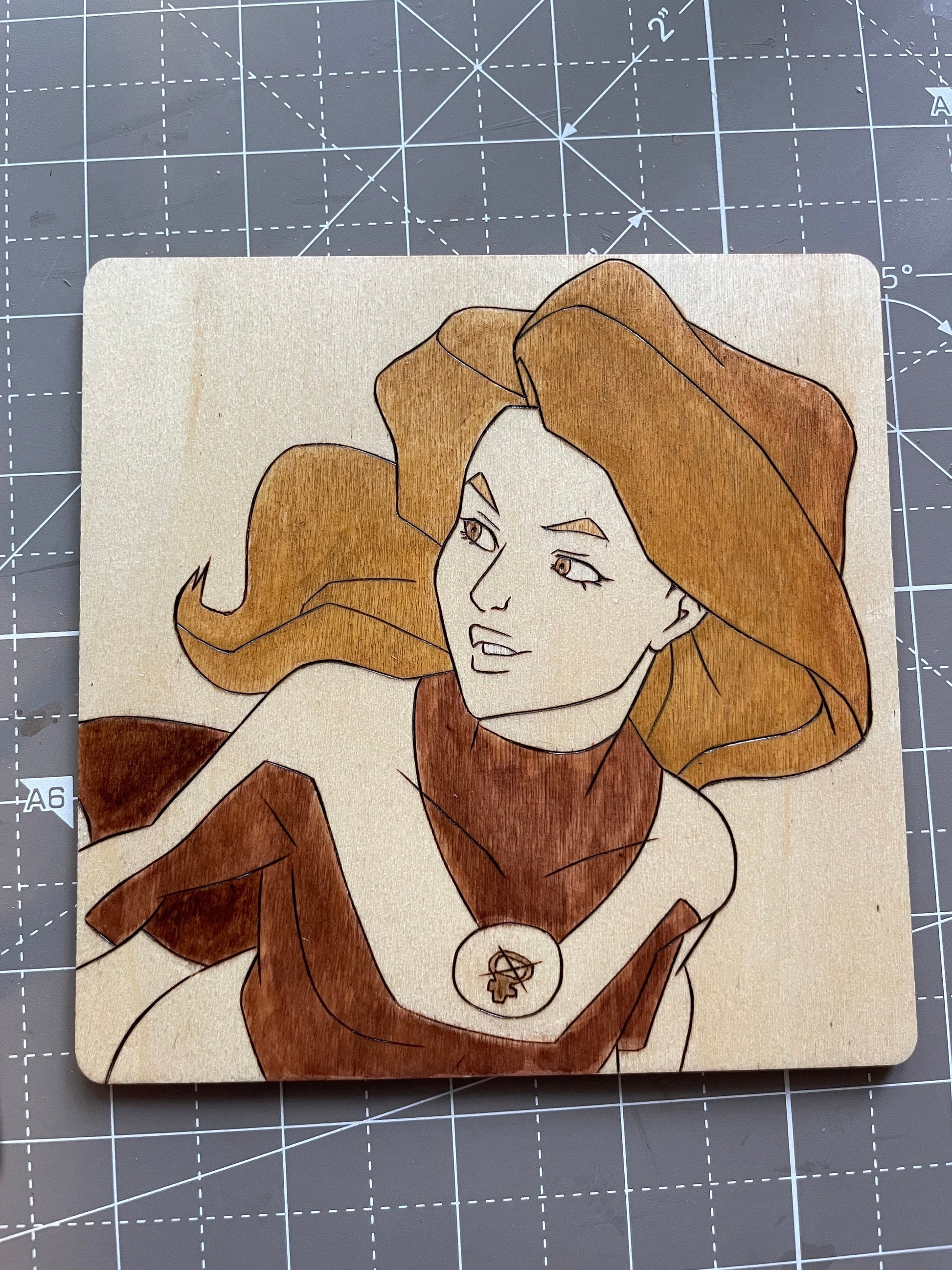 Wood Burned Portrait of Eve